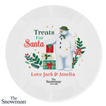 Personalised The Snowman Christmas Wishes Treats For Santa Plastic Plate