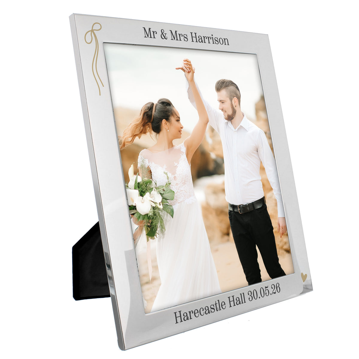 Personalised Black & Gold Free Text 8x10 Photo Frame