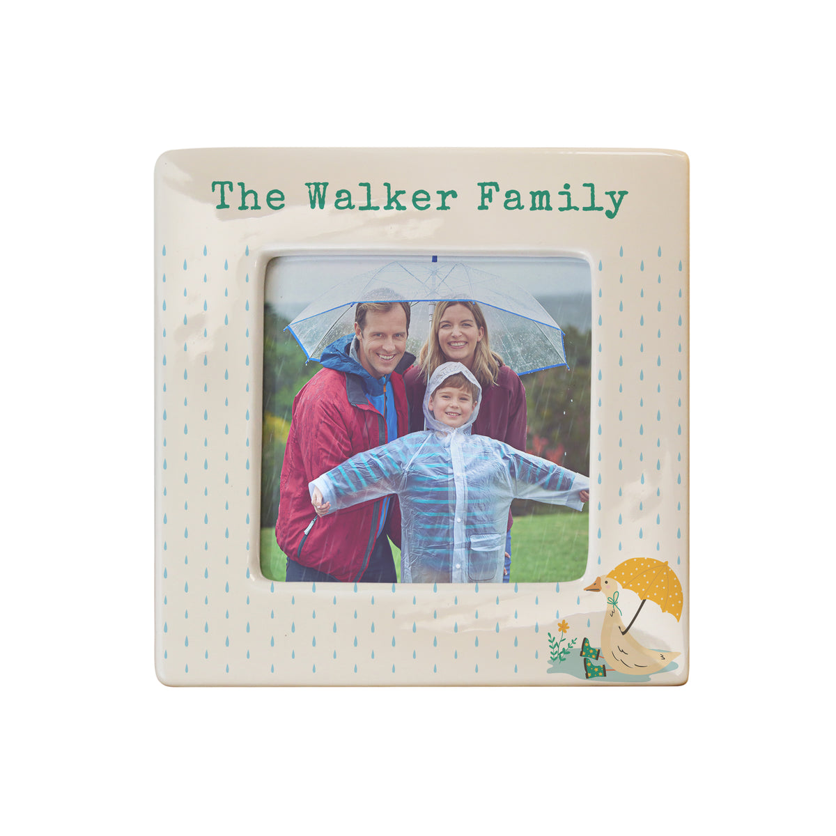 Personalised Puddle Duck Ceramic 4x4 Frame