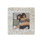 Personalised Blue Floral Ceramic 4x4 Frame