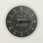 Personalised Black & Gold Slate Clock