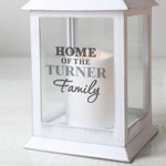 Personalised The Family White Lantern