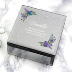 Personalised Floral Butterfly Diamante Glass Trinket Box
