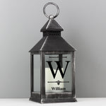 Personalised Initial Rustic Black Lantern