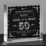 Personalised Birthday Vintage Typography Crystal Token
