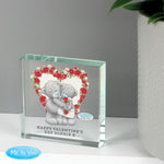 Personalised Me to You Rose Heart Crystal Token