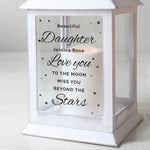 Personalised 'Miss You Beyond The Stars' White Lantern