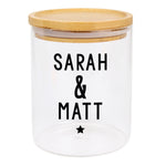 Personalised Free Text Glass Jar with Bamboo Lid
