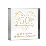 Personalised 50th Golden Wedding Anniversary Crystal Token