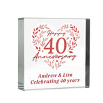 Personalised 40th Ruby Wedding Anniversary Crystal Token