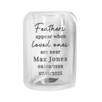 Personalised Loved Ones Memorial Feather Tealight Holder