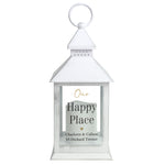 Personalised Black & Gold Free Text White Lantern