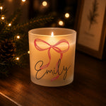 Personalised Pink Bow Candle Jar