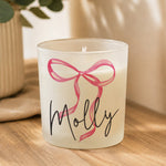Personalised Pink Bow Candle Jar
