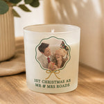 Personalised Scallop Bow Photo Upload Photo Jar Candle
