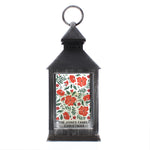 Personalised Poinsettia Black LED Lantern