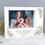 Personalised Christmas Foliage 5x7 Box Photo Frame