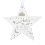 Personalised Twinkle Twinkle Wooden Star Decoration