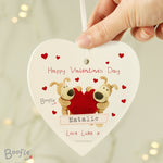 Personalised Boofle Shared Heart Wooden Heart Decoration