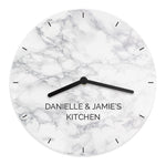 Personalised Marble Effect Wooden Clock