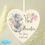 Personalised Me to You Floral Wooden Heart Decoration