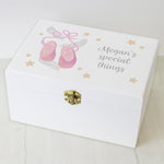 Personalised Swan Lake Ballet White Wooden Keepsake Box