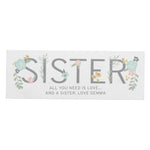Personalised Floral Sister Wooden Mantel Decoration
