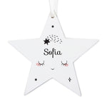 Personalised Baby Moon Wooden Star Decoration