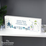 Personalised The Snowman and the Snowdog Wooden Mantel Decoration