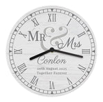 Personalised Mr & Mrs Wooden Clock