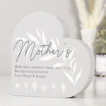 Personalised Leaf Decor Free Standing Heart Ornament