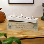 Personalised Christmas Foliage Triple Tea Light Box