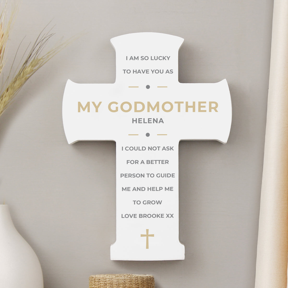 Personalised Wooden Cross Ornament