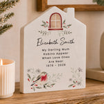 Personalised Robin Wooden House Ornament