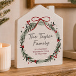 Personalised Green Christmas Wreath House Ornament
