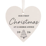 Personalised Christmas Tree Wooden Heart Decoration
