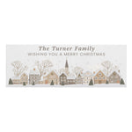 Personalised Christmas House Scene Wooden Mantle Block