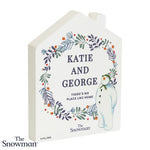 Personalised The Snowman Botanical Wooden House Decoration