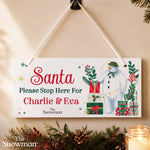 Personalised The Snowman Christmas Wishes Santa Stop Here Sign