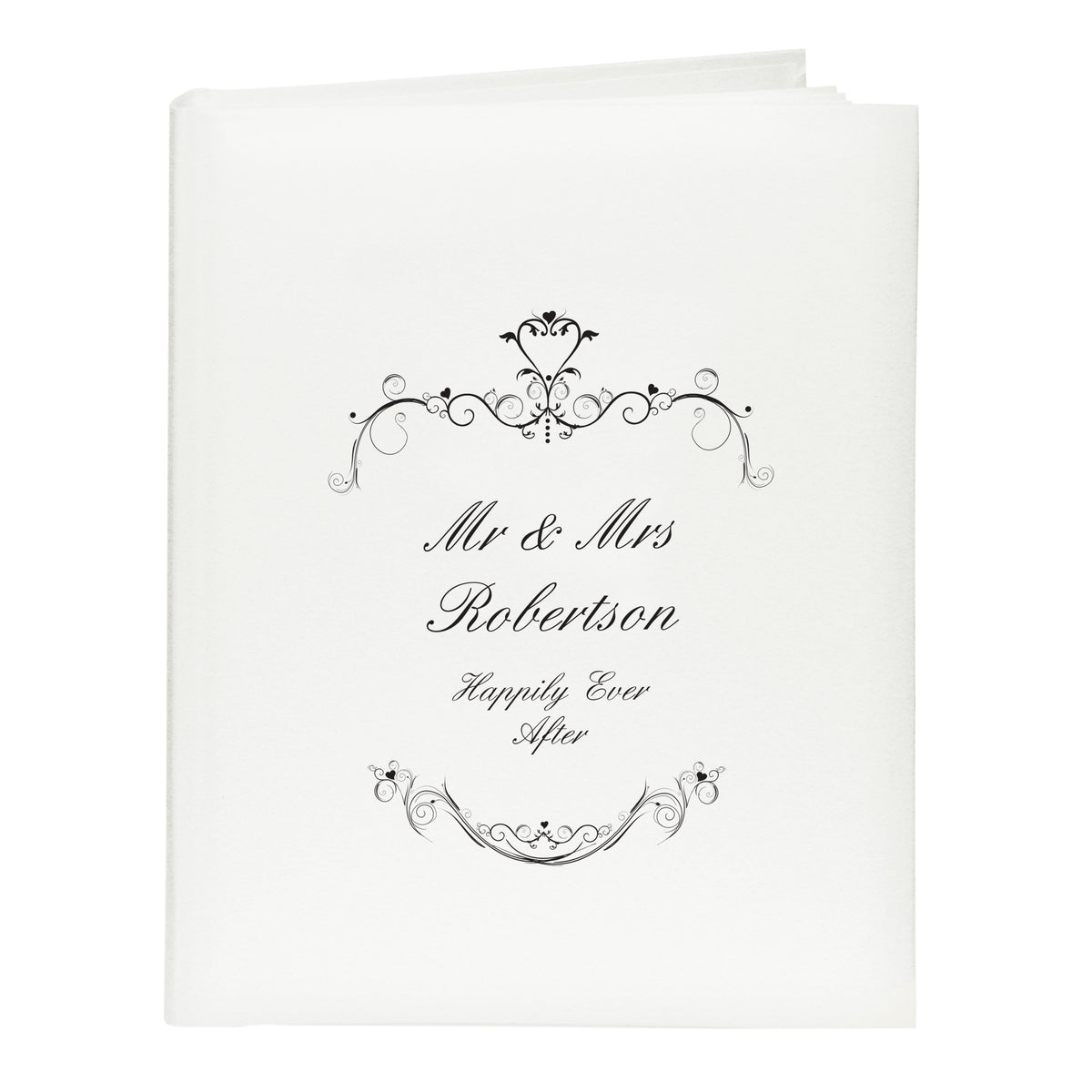 Personalised Black Ornate Swirl Traditional Photo Album