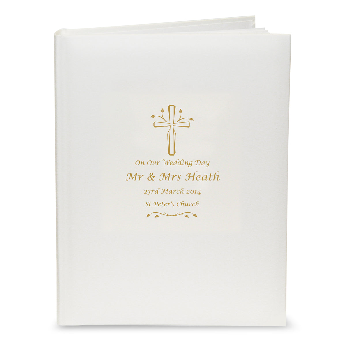 Personalised Gold Cross Traditional Photo Album