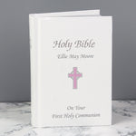 Personalised Pink Cross Bible