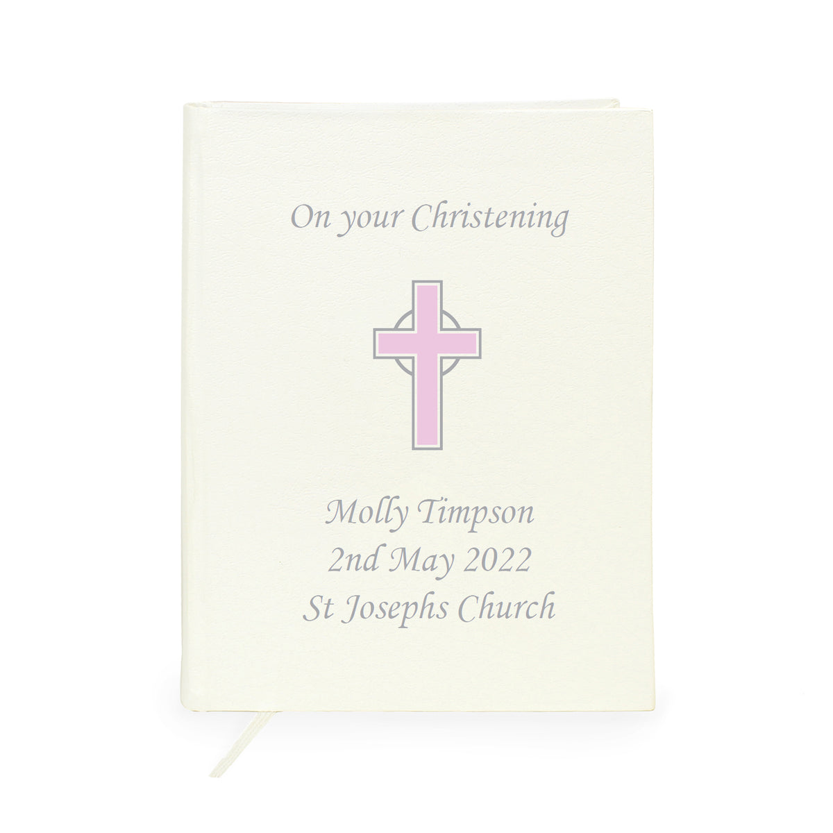 Personalised Pink Cross Holy Bible - Eco-friendly