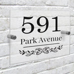 Personalised Botanical Acrylic House Sign