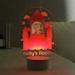 Personalised Pink Castle Photo Upload LED Colour Changing Night Light