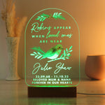 Personalised Robins Appear Wooden Based LED Light