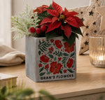 Personalised Poinsettia Concrete Plant Pot