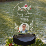 Personalised Robin Photo Upload Outdoor Solar LED Light