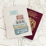 Personalised Suitcases Cream Leather Passport Holder