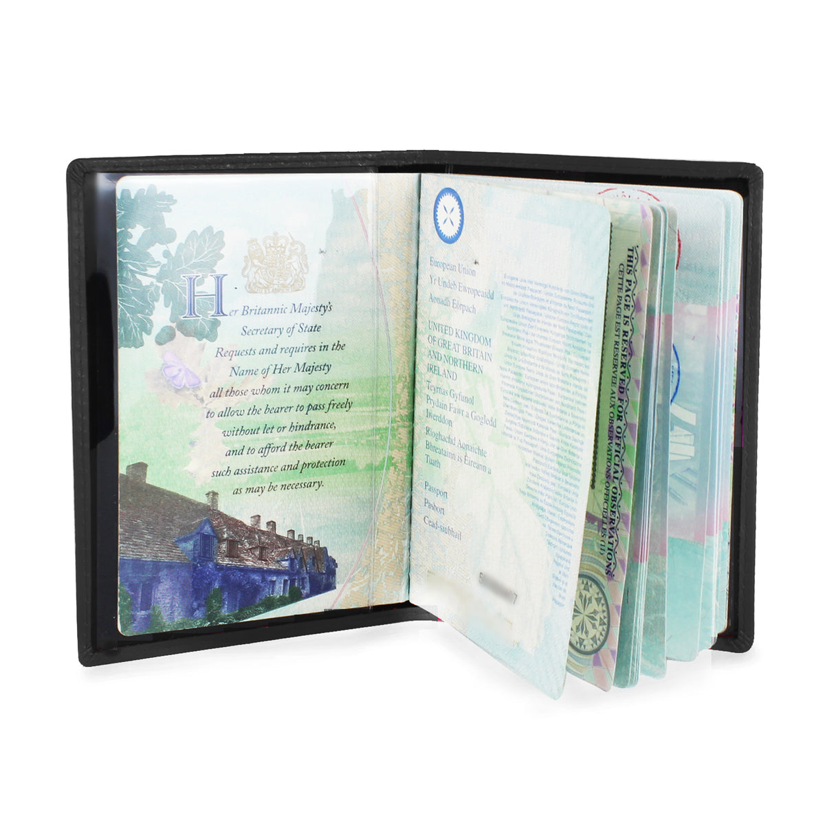 Personalised Mr & Mrs Black Leather Passport Holders